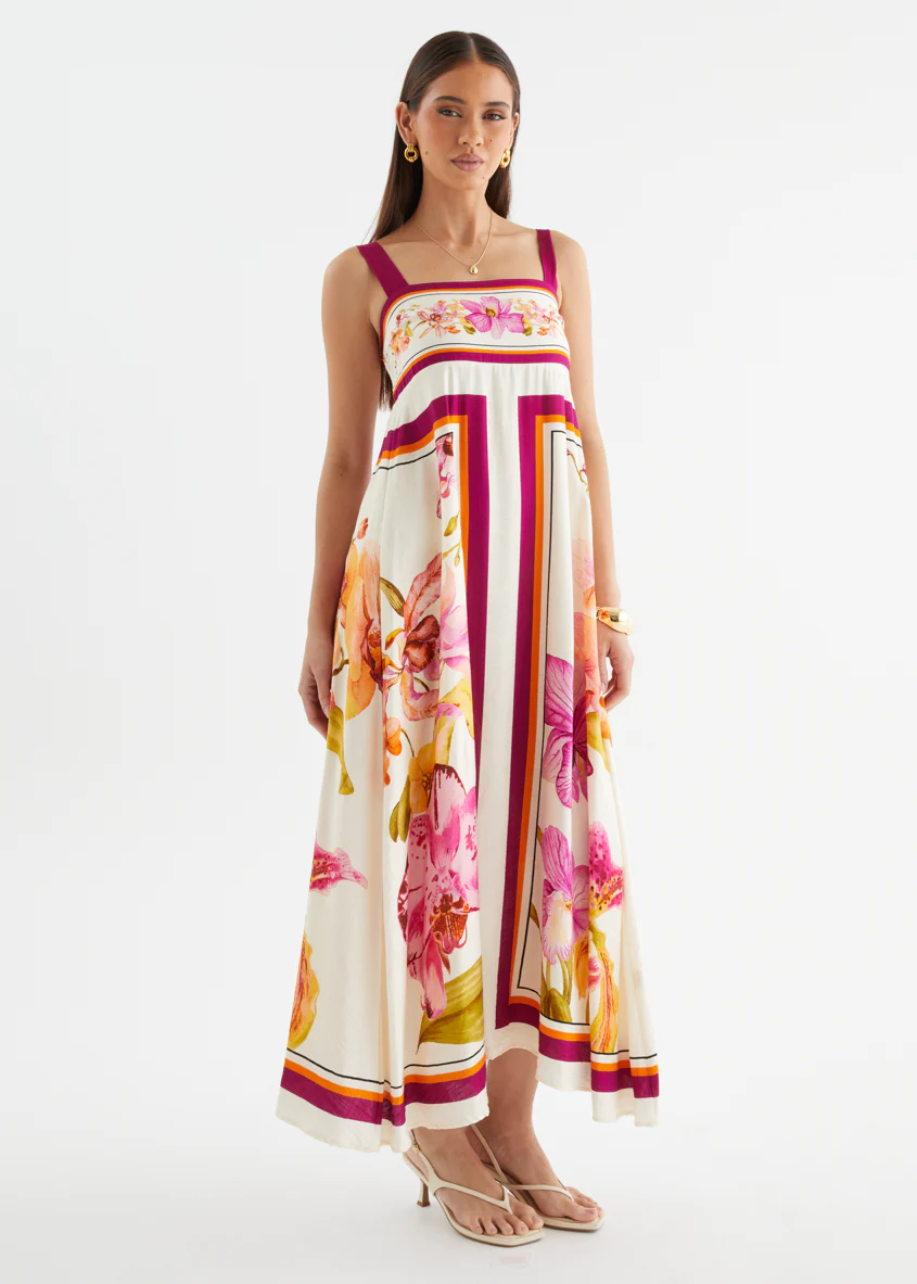 Priscilla Maxi Dress - Fuchsia Orchids - Image 7
