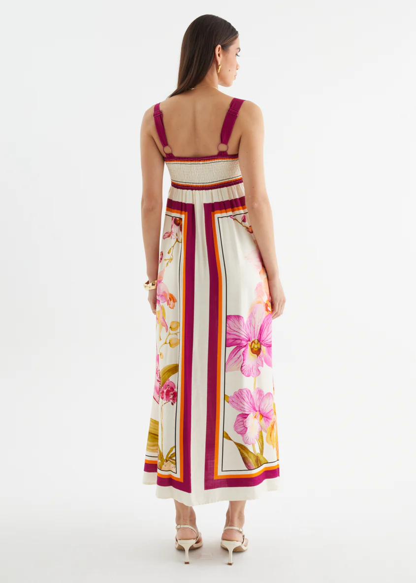 Priscilla Maxi Dress - Fuchsia Orchids - Image 8