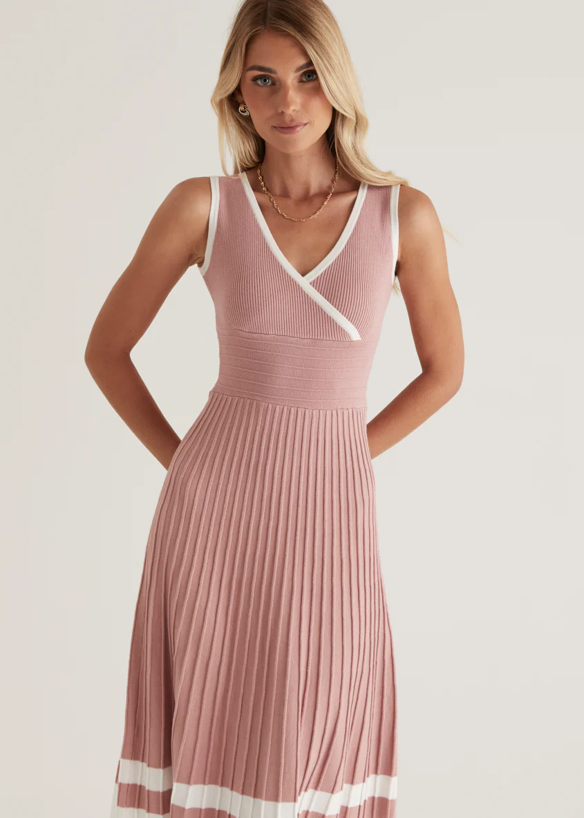 Radiate Knit Midi Dress - Blush - Image 2