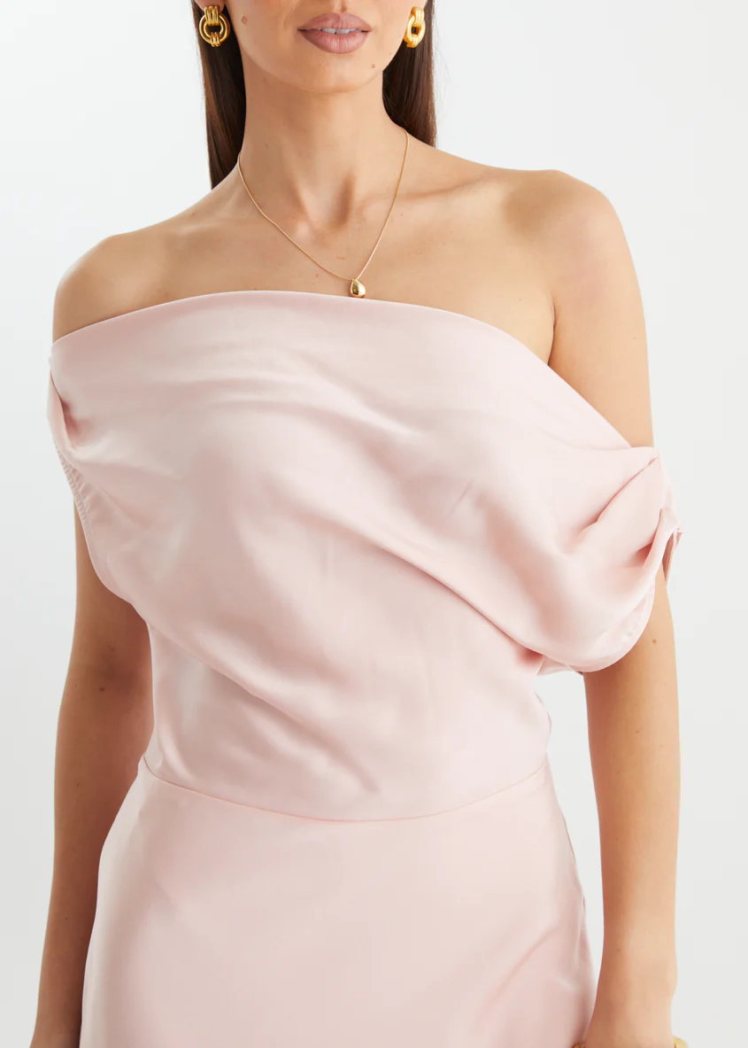 Rae Off Shoulder Maxi Dress - Blush - Image 7