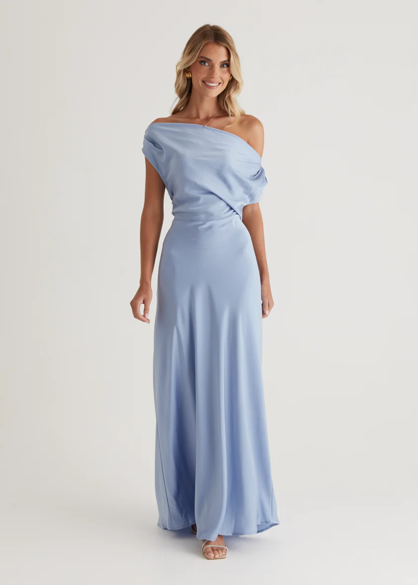 Rae Off Shoulder Maxi Dress - Sky Blue - Image 7