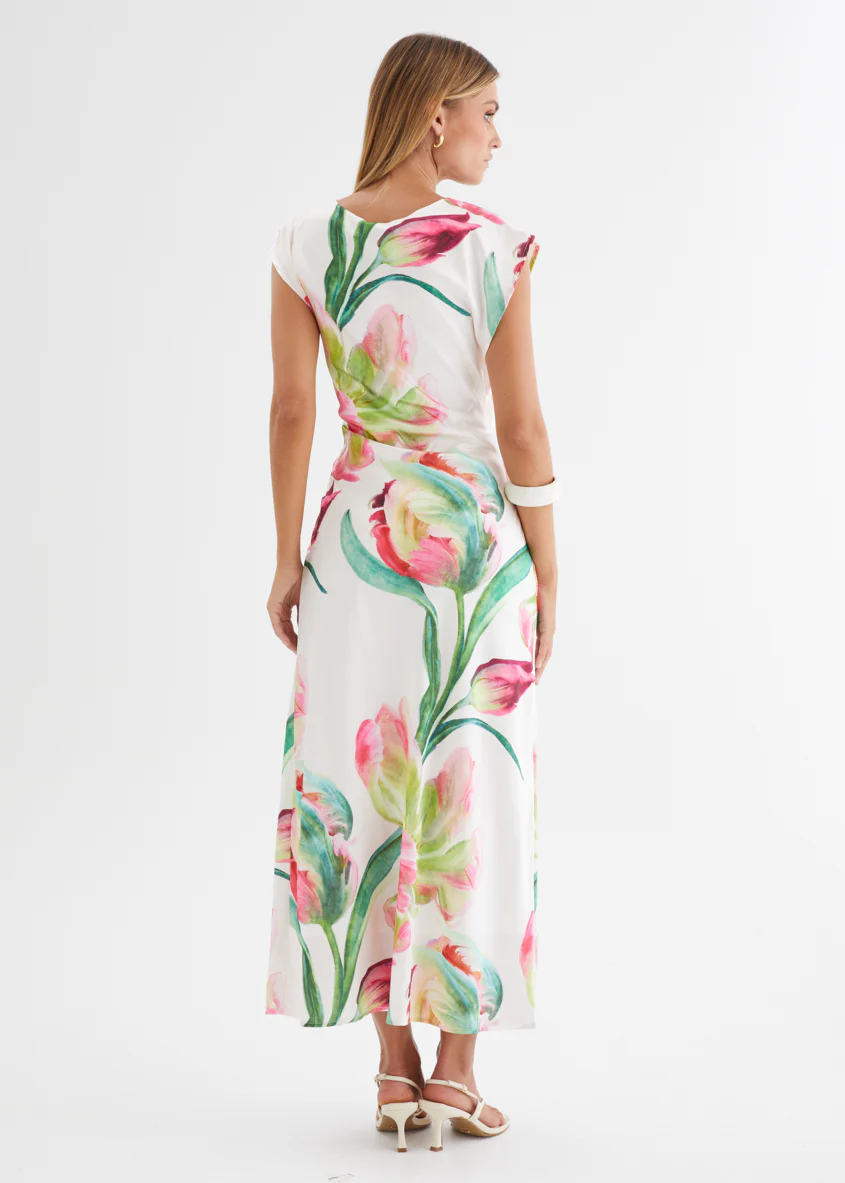 Remi Floral Midi Dress - Pink Orchid - Image 12