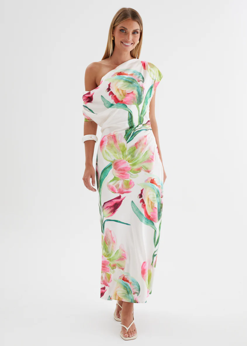 Remi Floral Midi Dress - Pink Orchid - Image 2
