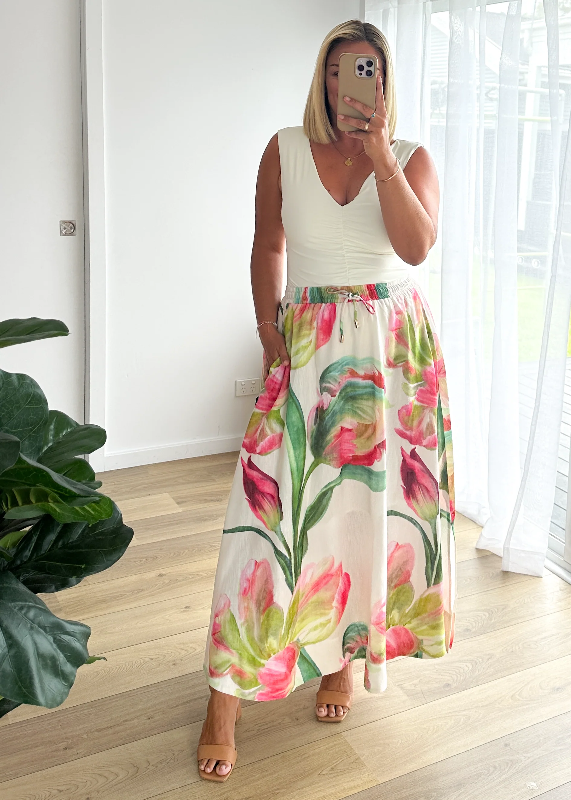Remi Floral Skirt - Pink Orchid - Image 2