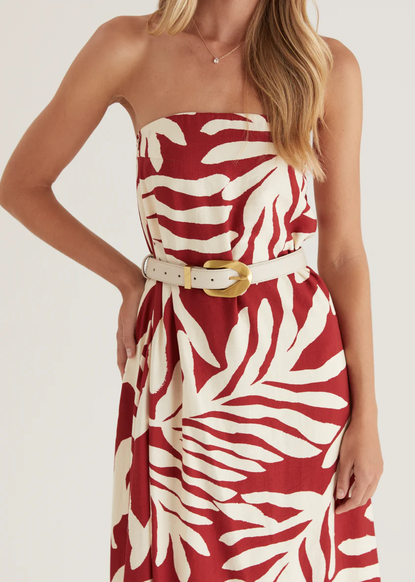 Remora Strapless Maxi Dress - Ruby Leaf - Image 11