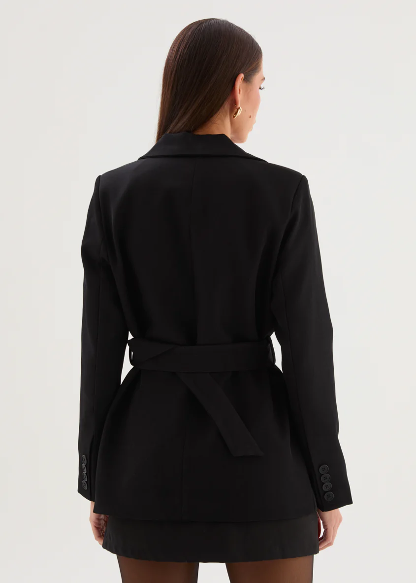 Rhyzel Belted Blazer - Black - Image 9