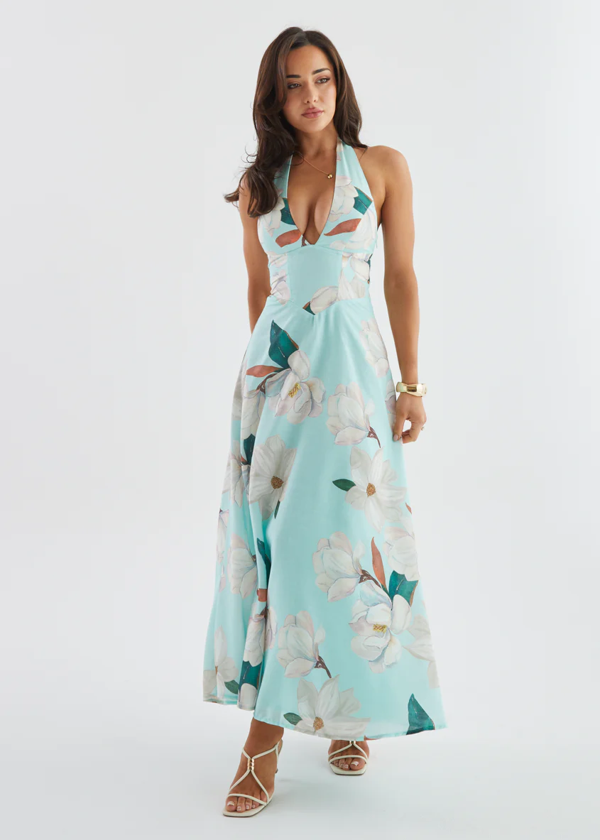 Ricky Halter Maxi Dress - Mint Floral - Image 4
