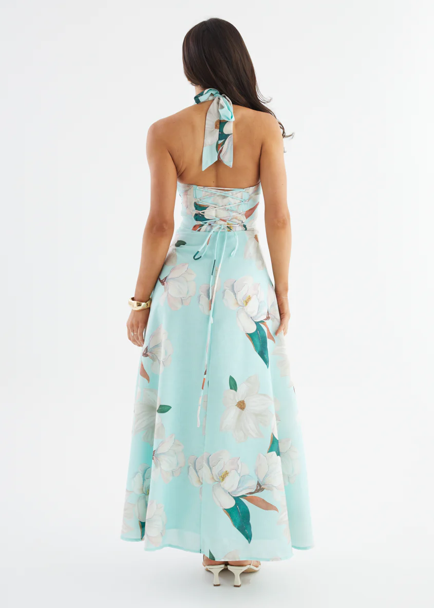 Ricky Halter Maxi Dress - Mint Floral - Image 9