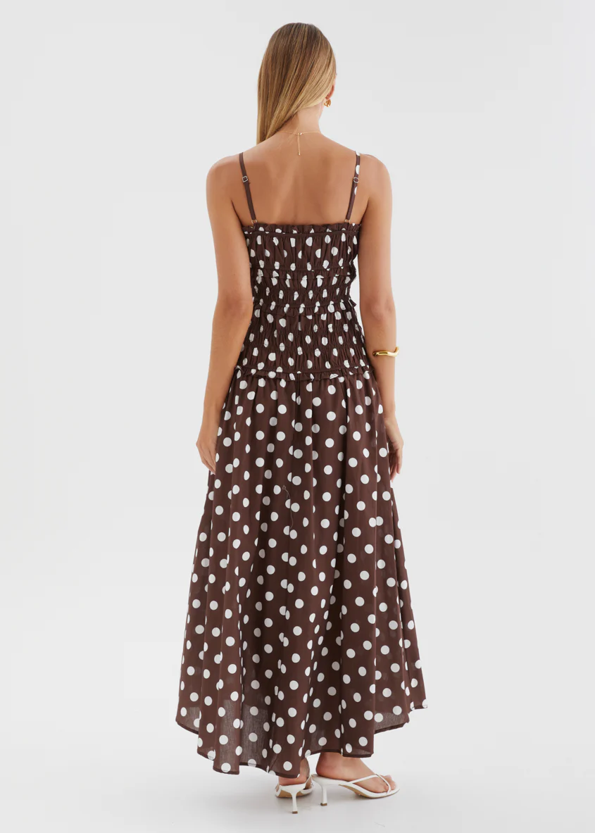 Rihana Maxi Dress - Chocolate Polka - Image 7