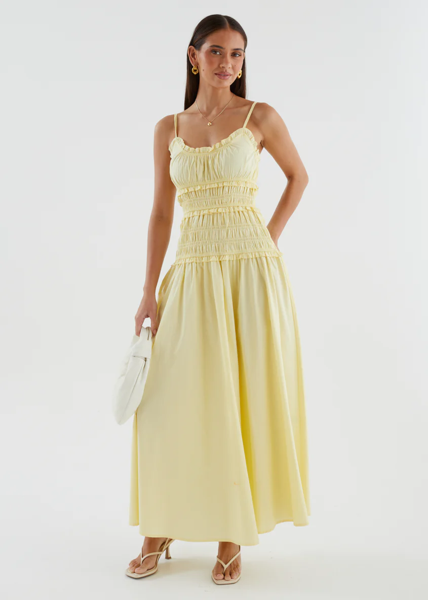 Rihana Maxi Dress - Lemon - Image 3