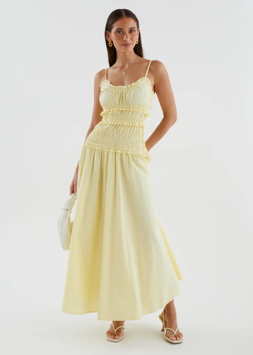 Rihana Maxi Dress - Lemon - Image 6