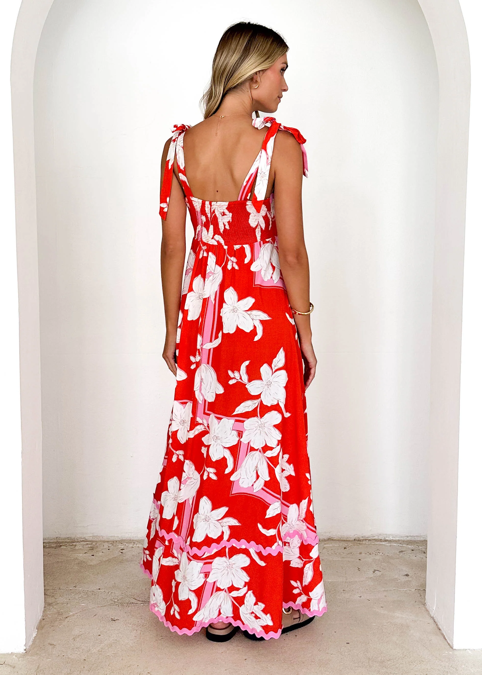 Riri Maxi Dress - Tangerine Floral - Image 5
