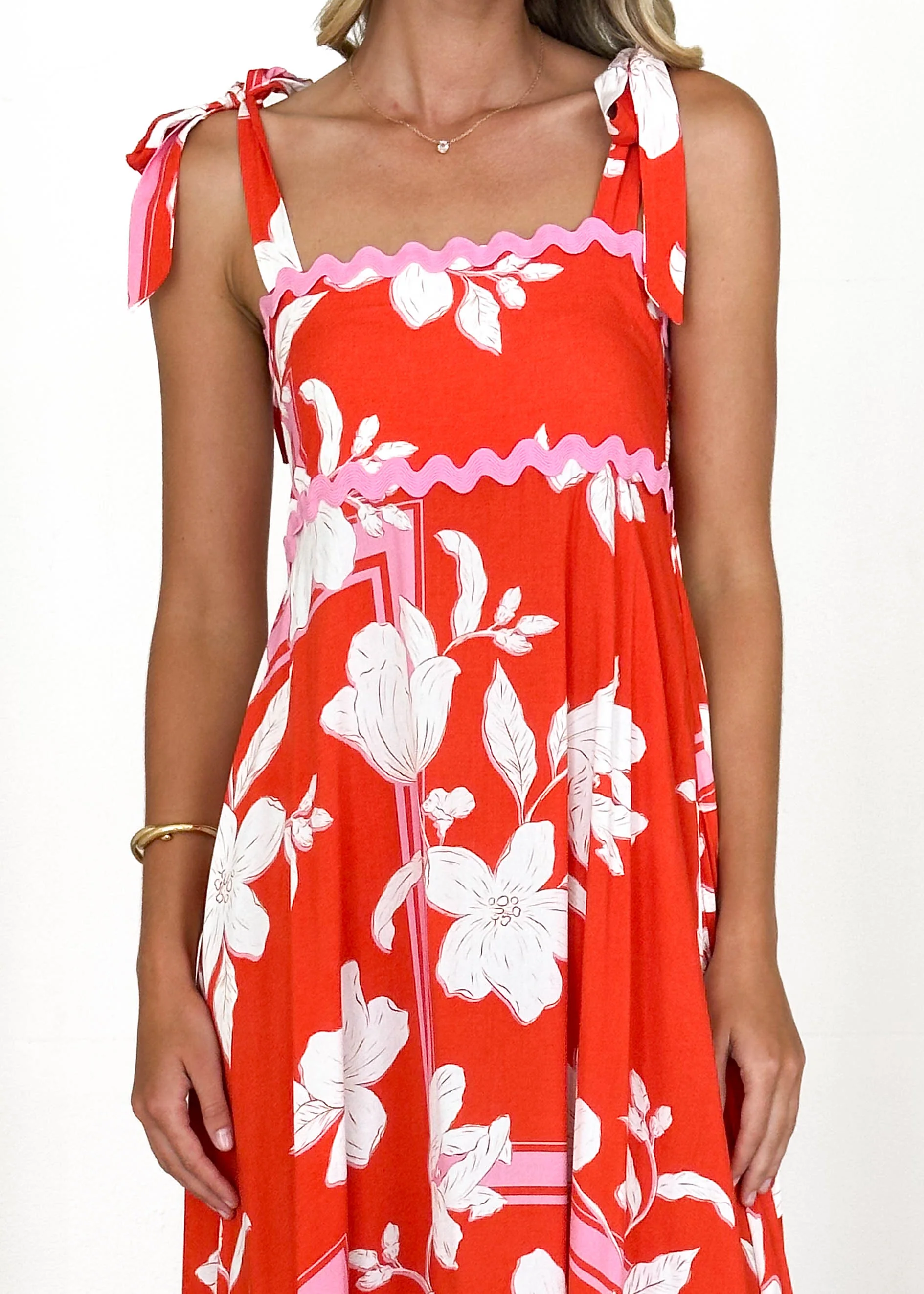 Riri Maxi Dress - Tangerine Floral - Image 6