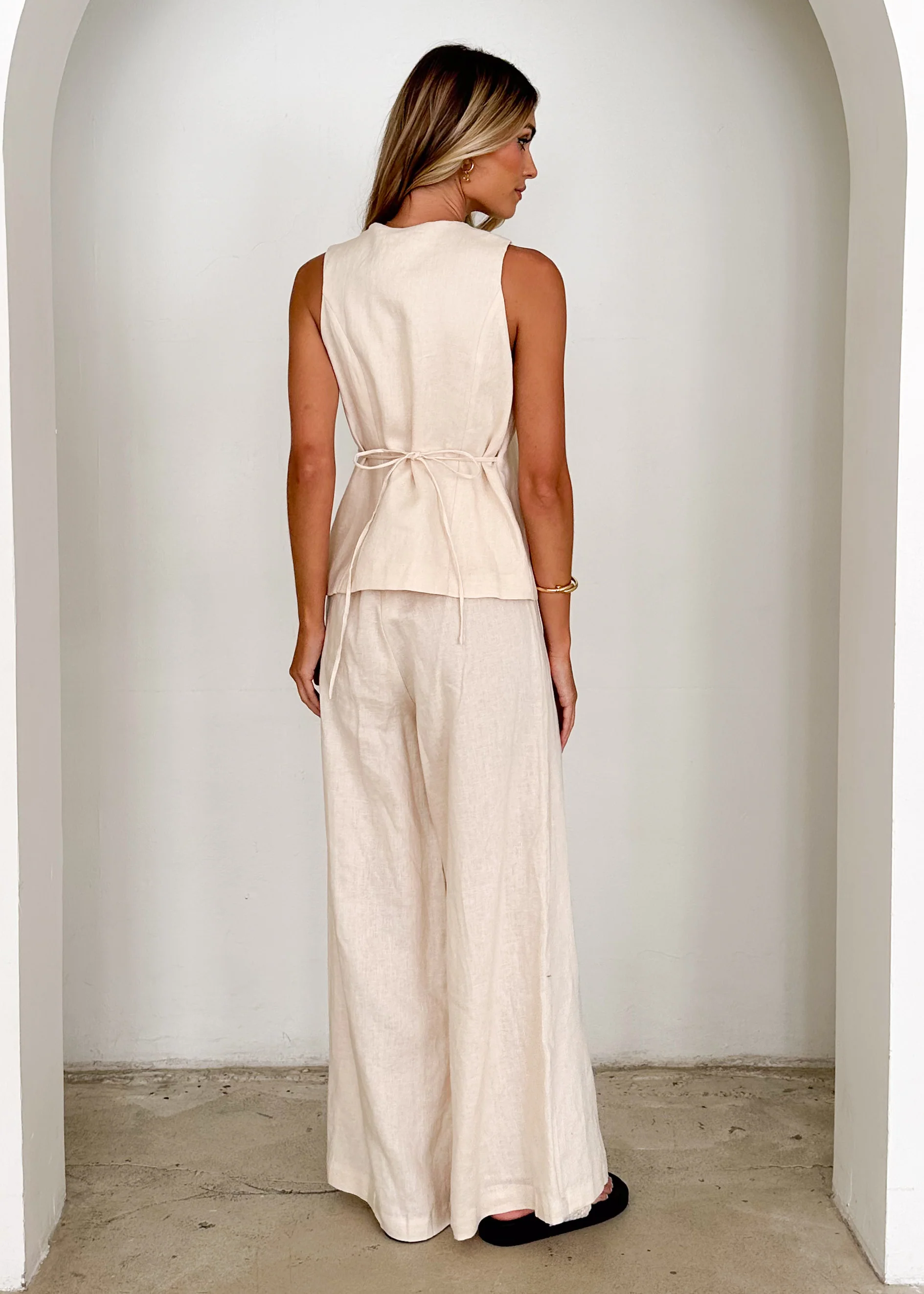 Riva Linen Top - Cream - Image 6