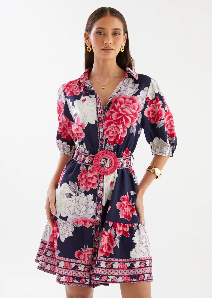 Roena Dress - Crimson Peony