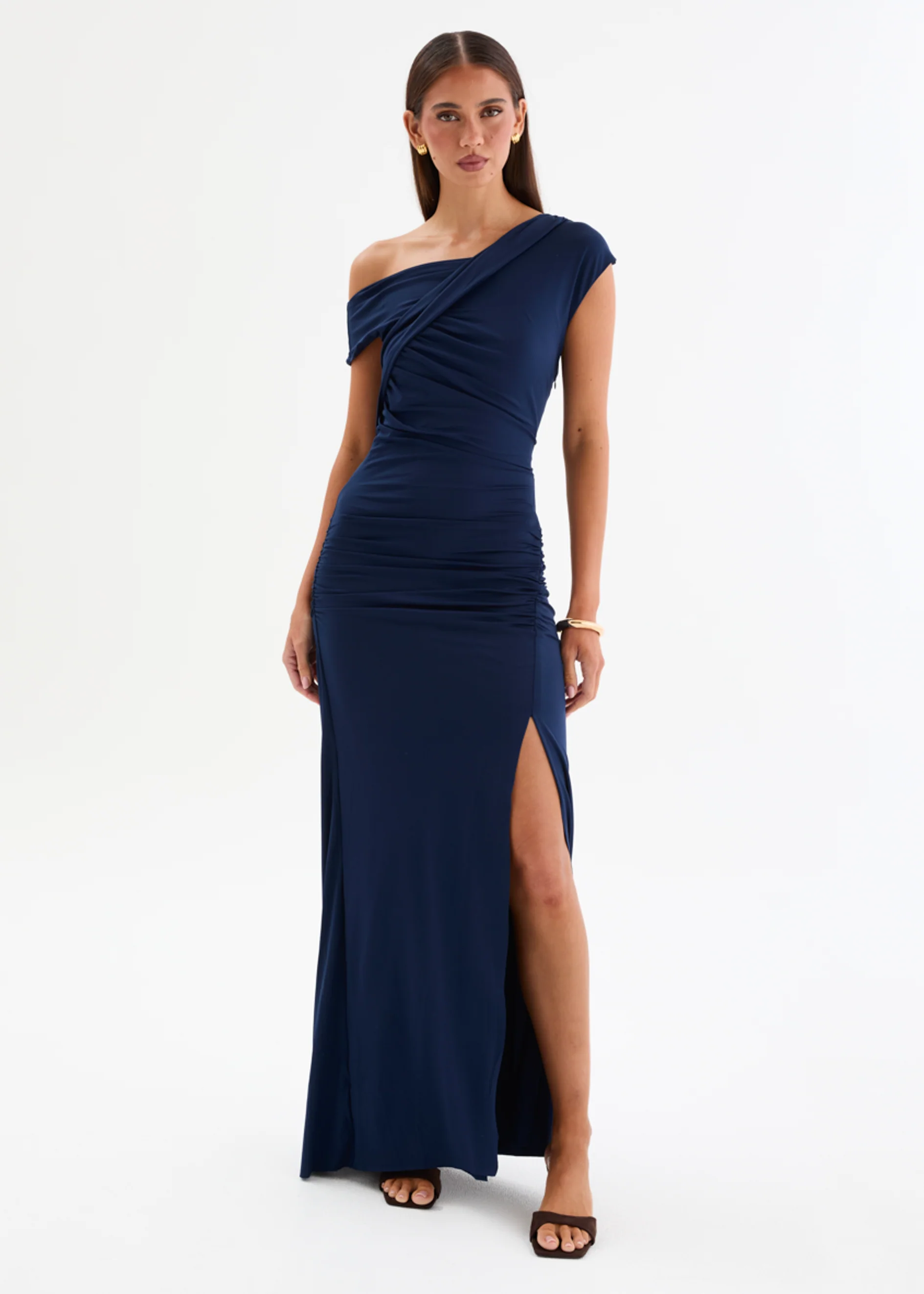 Romano Drop Shoulder Maxi Dress - Navy - Image 3