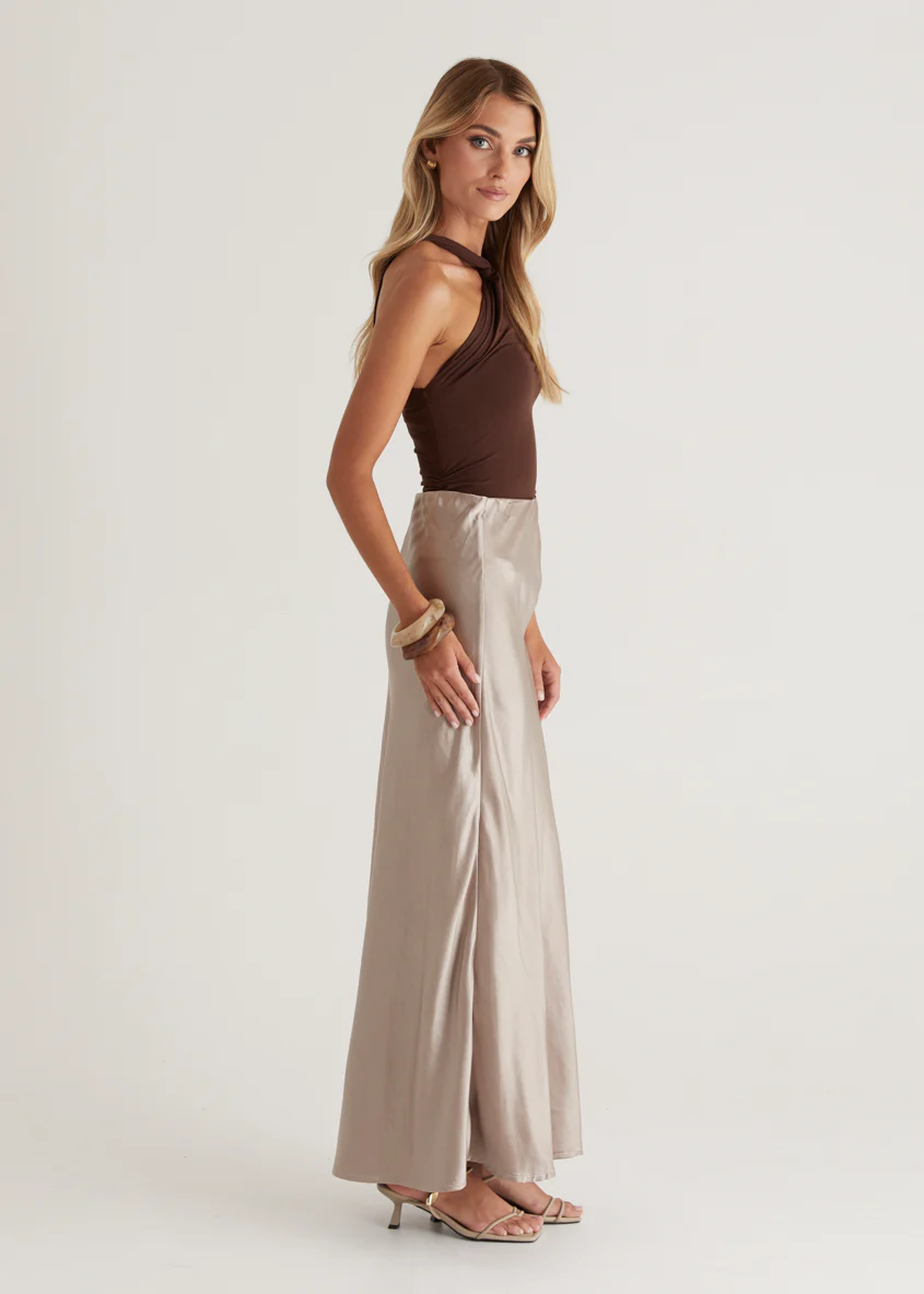 Rosalie Midi Skirt - Taupe - Image 11