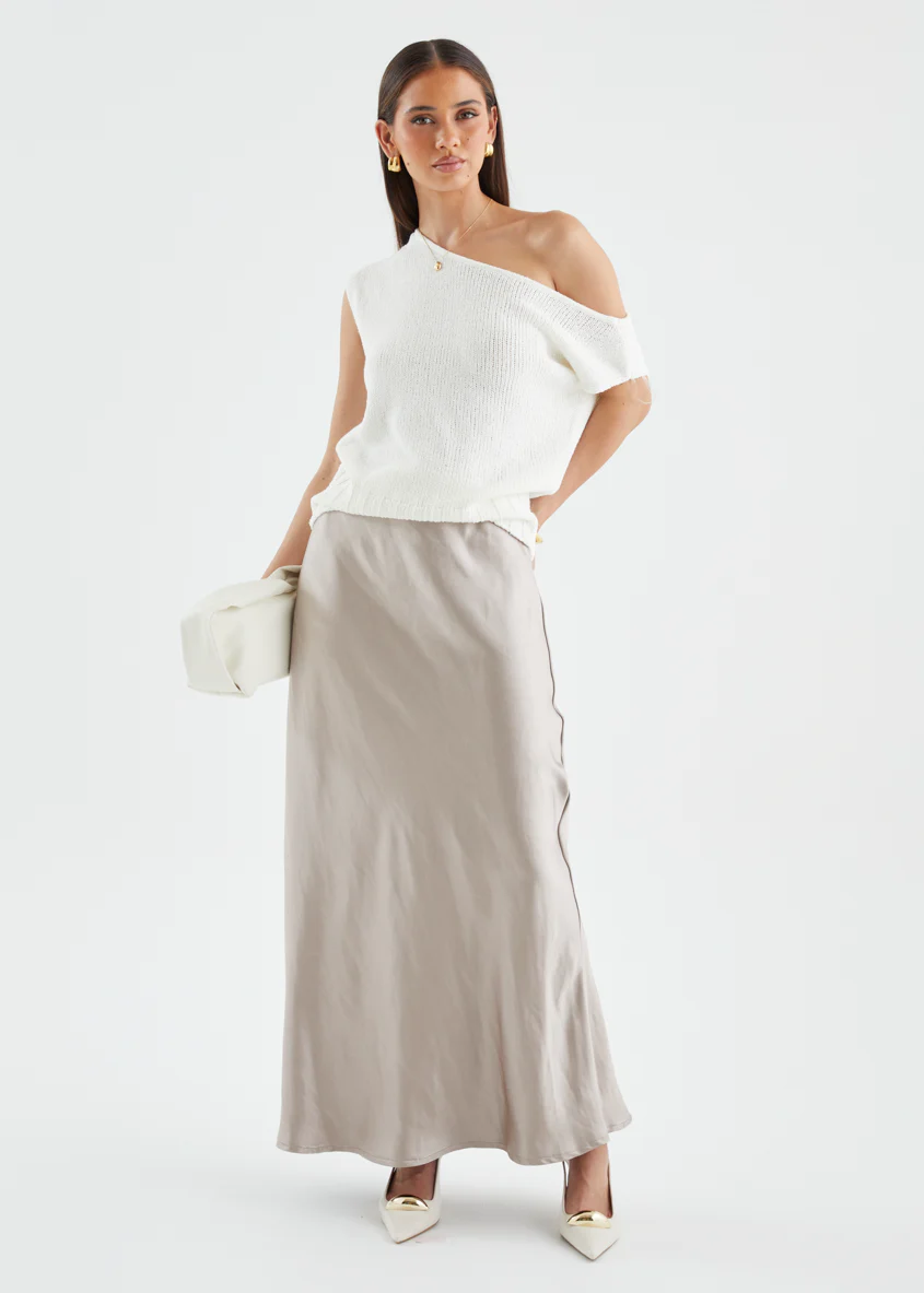 Rosalie Midi Skirt - Taupe - Image 3