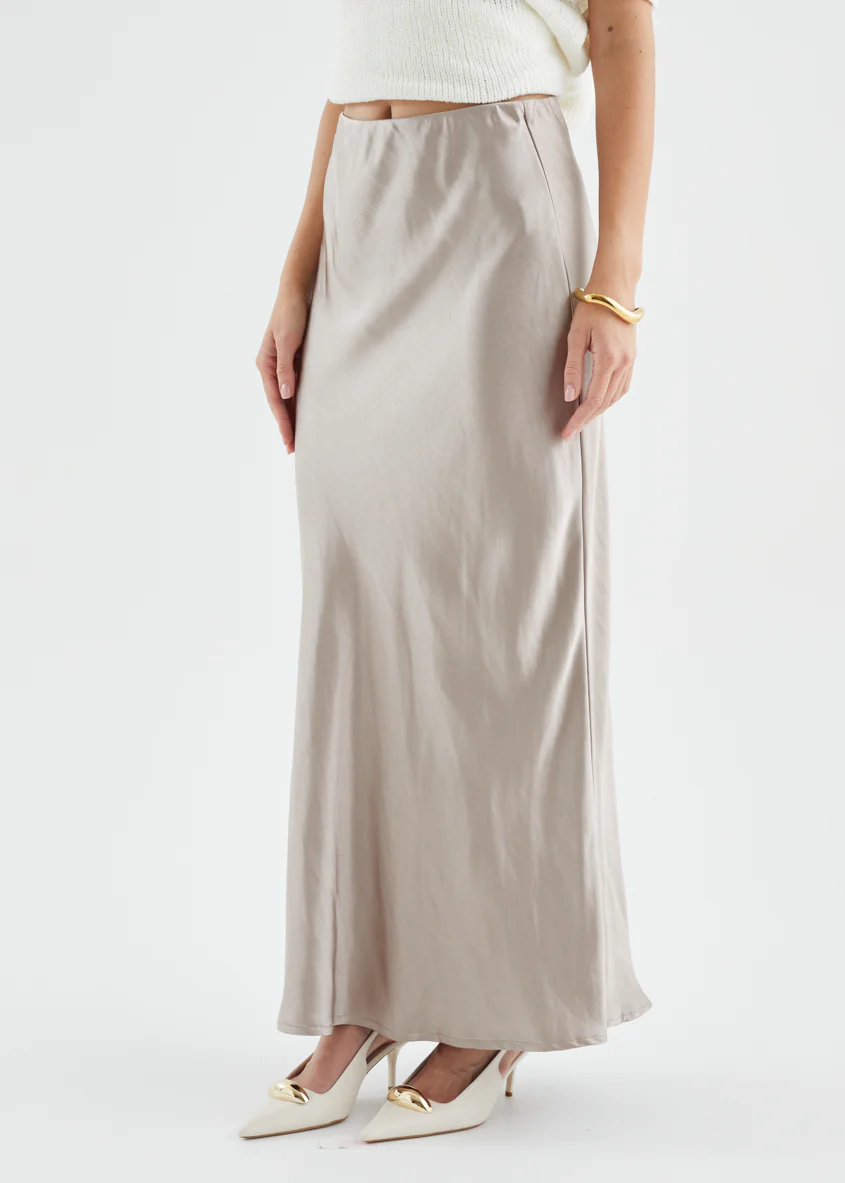 Rosalie Midi Skirt - Taupe - Image 4