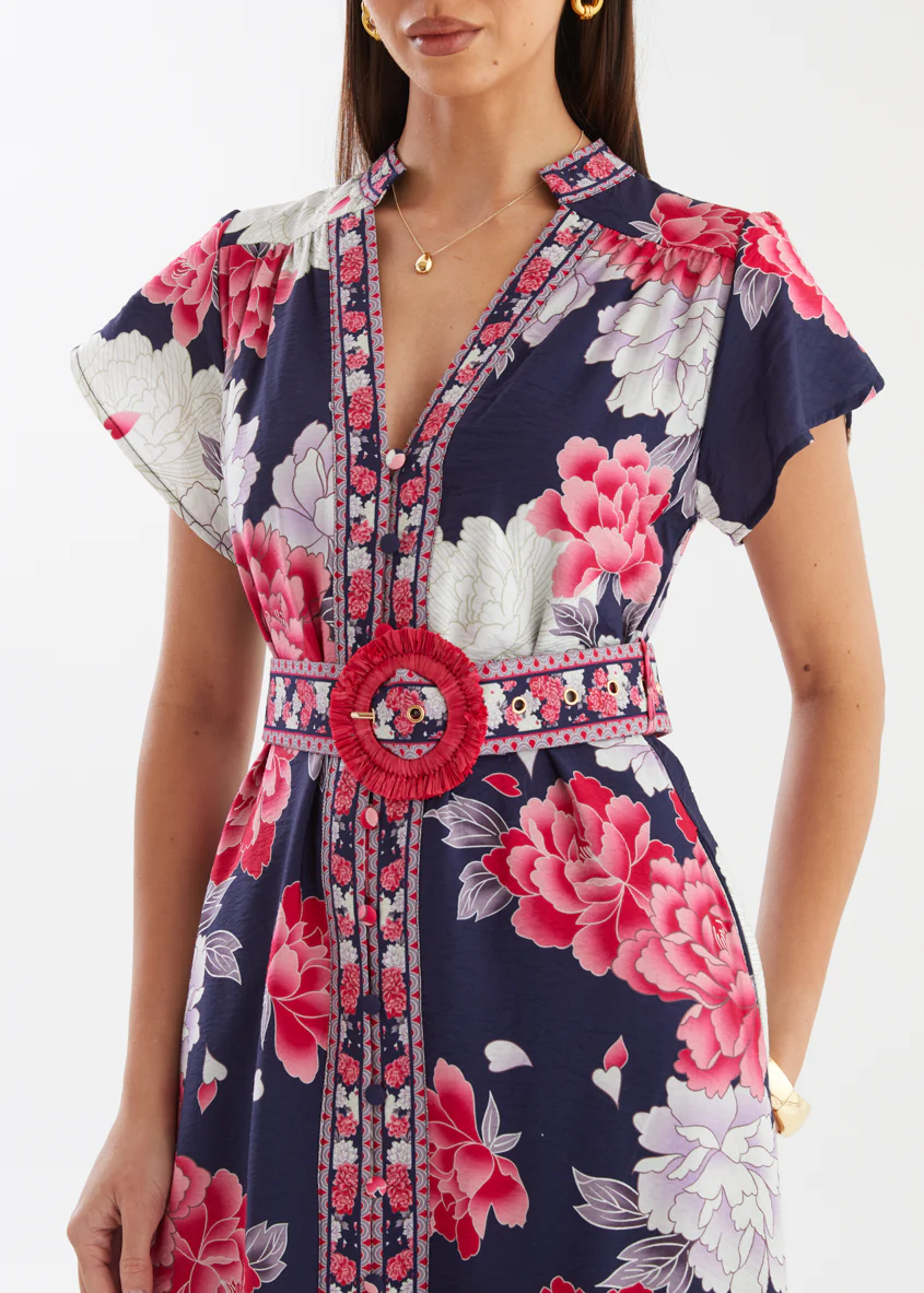 Rosetta Midi Dress - Crimson Peony - Image 8
