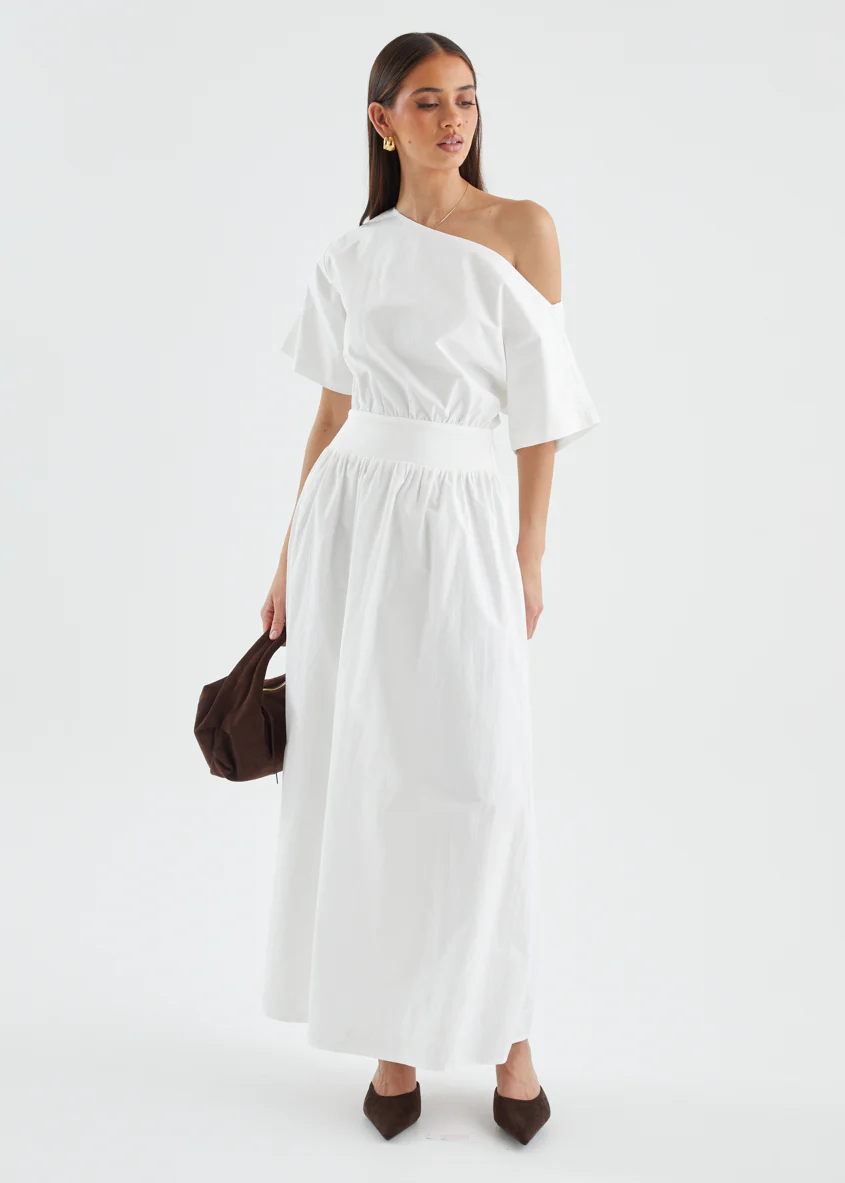 Rue Drop Shoulder Maxi Dress - Off White - Image 3