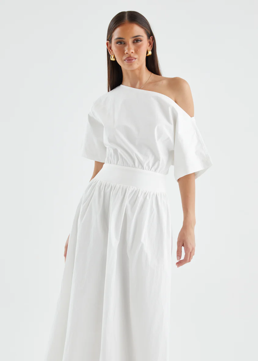 Rue Drop Shoulder Maxi Dress - Off White - Image 5