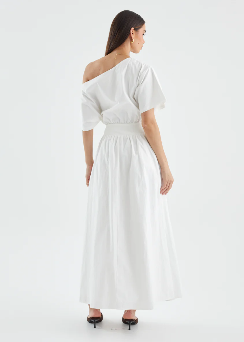 Rue Drop Shoulder Maxi Dress - Off White - Image 7