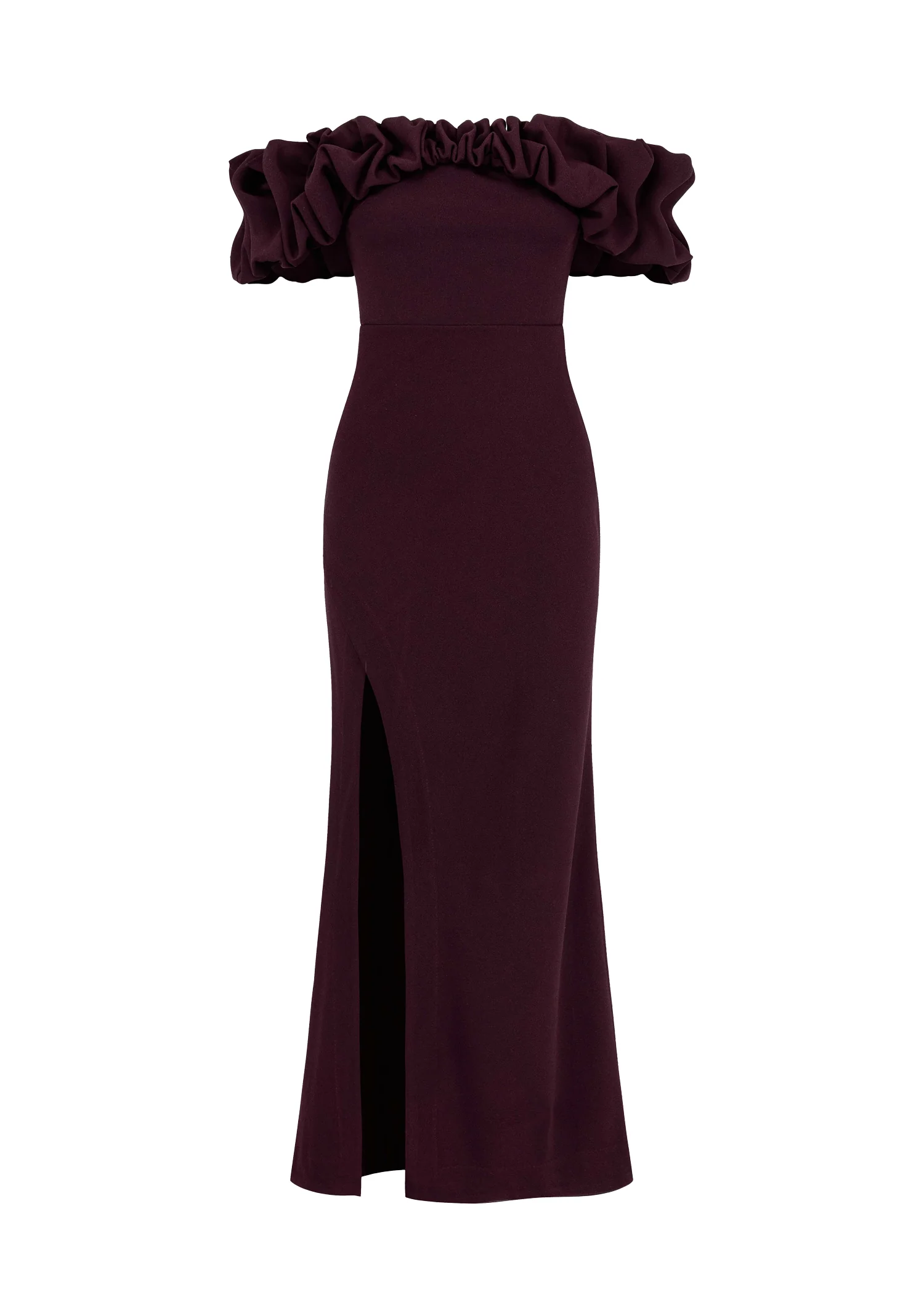 Rylee Off Shoulder Maxi Dress - Maroon - Image 2