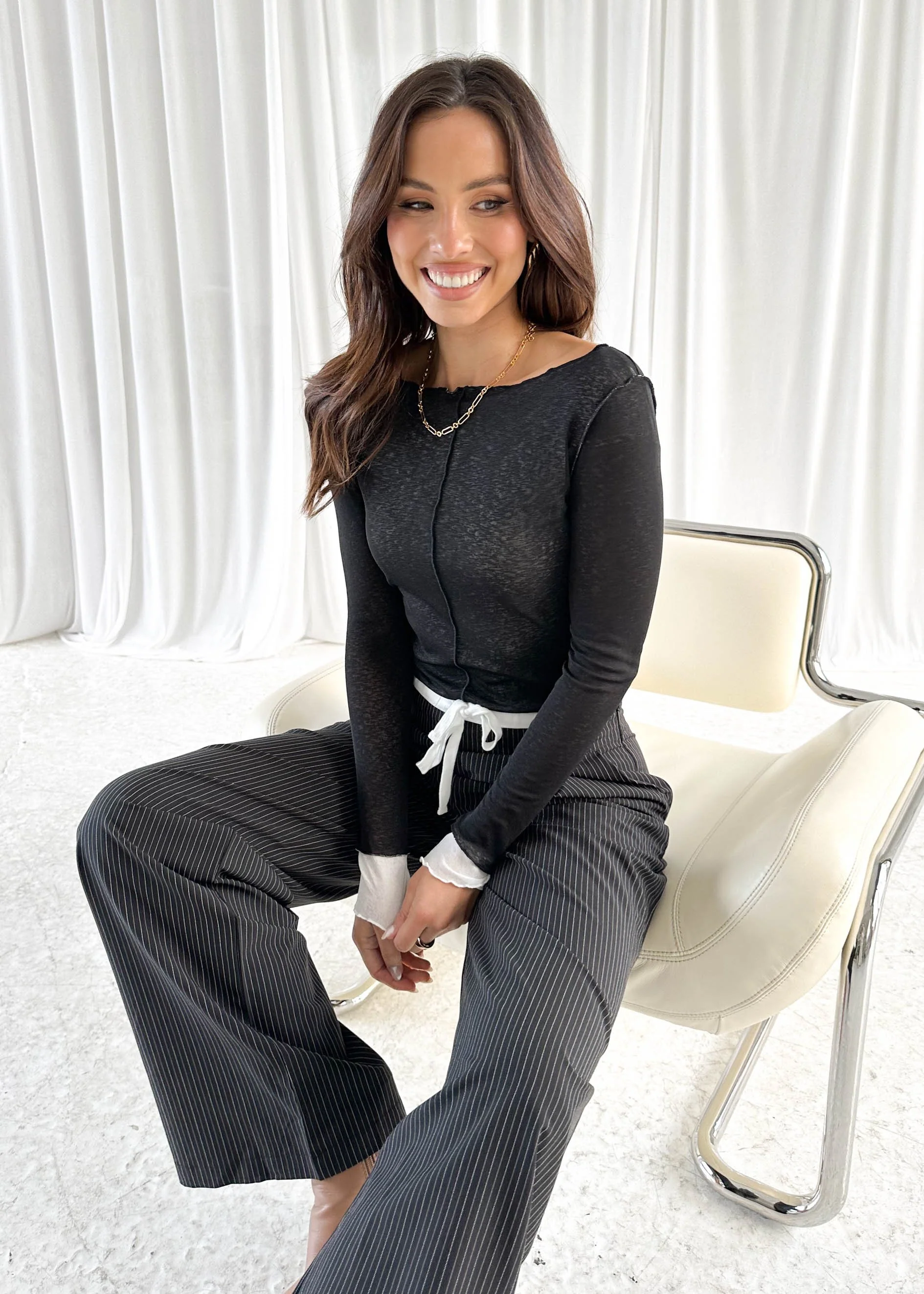 Sadra Pants - Black Pinstripe - Image 17