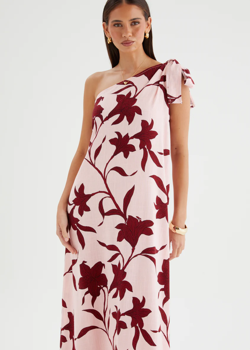 Safiya One Shoulder Maxi Dress - Chloe Pink - Image 4