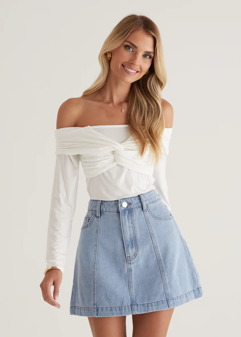 Saira Jersey Top - Off White - Image 10