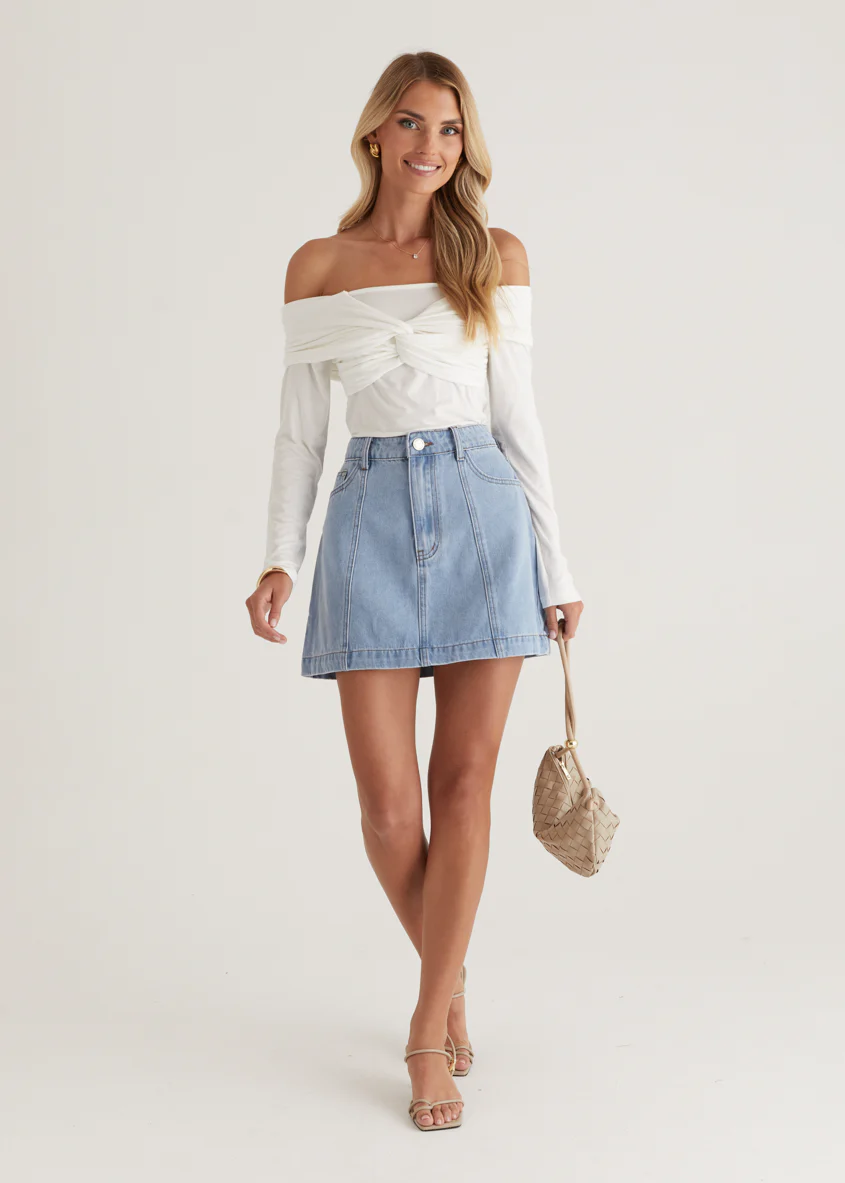 Saira Jersey Top - Off White - Image 11