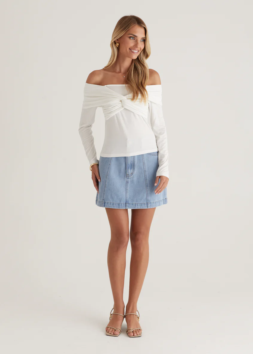 Saira Jersey Top - Off White - Image 13