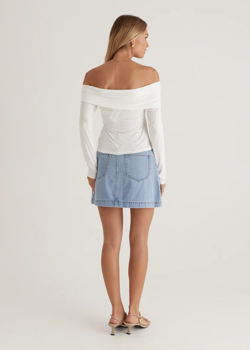Saira Jersey Top - Off White - Image 15