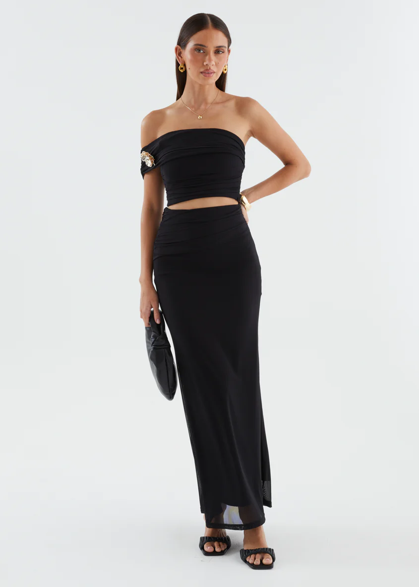 Santanna Mesh Maxi Skirt - Black - Image 2