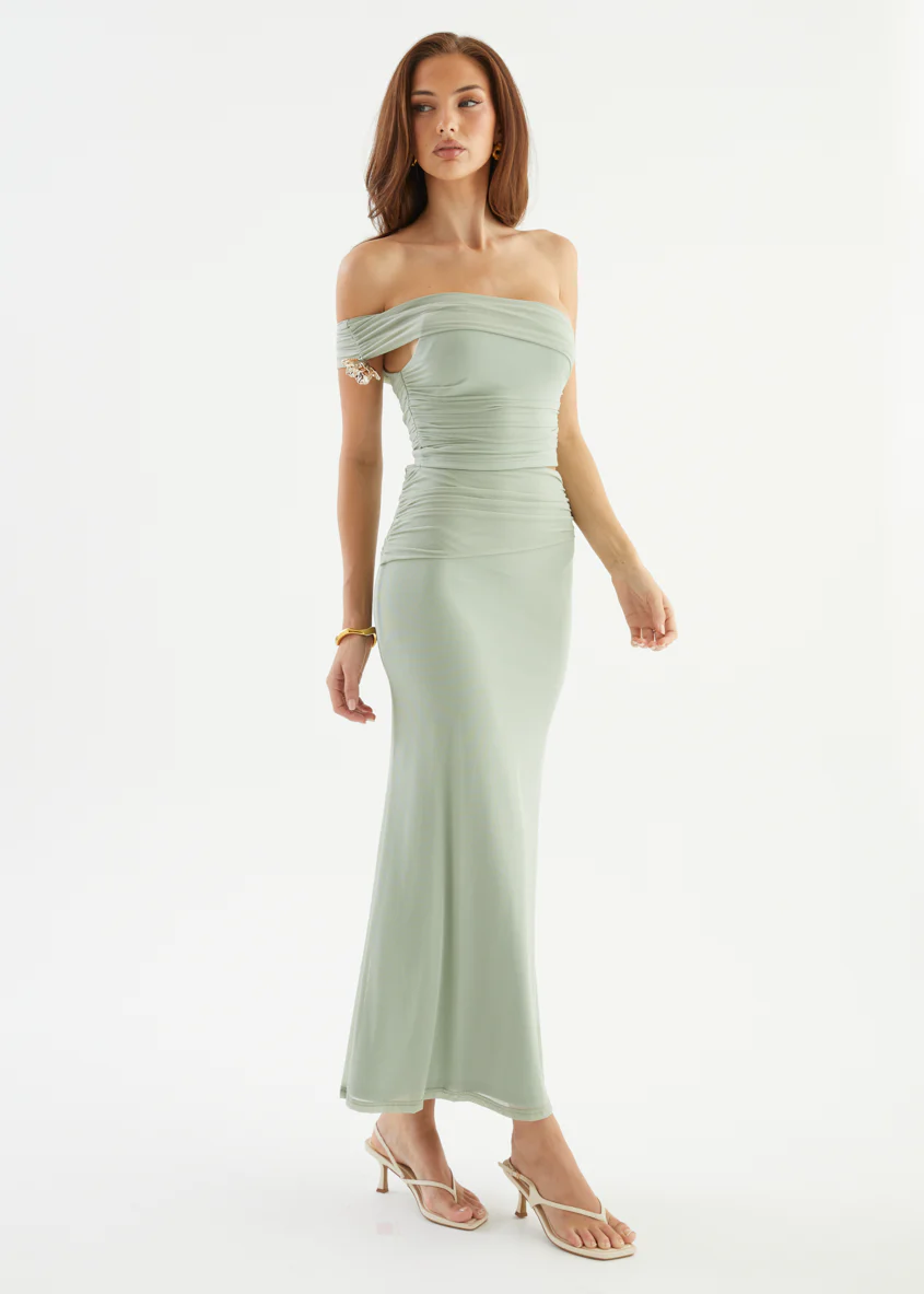 Santanna Mesh Maxi Skirt - Sage - Image 14