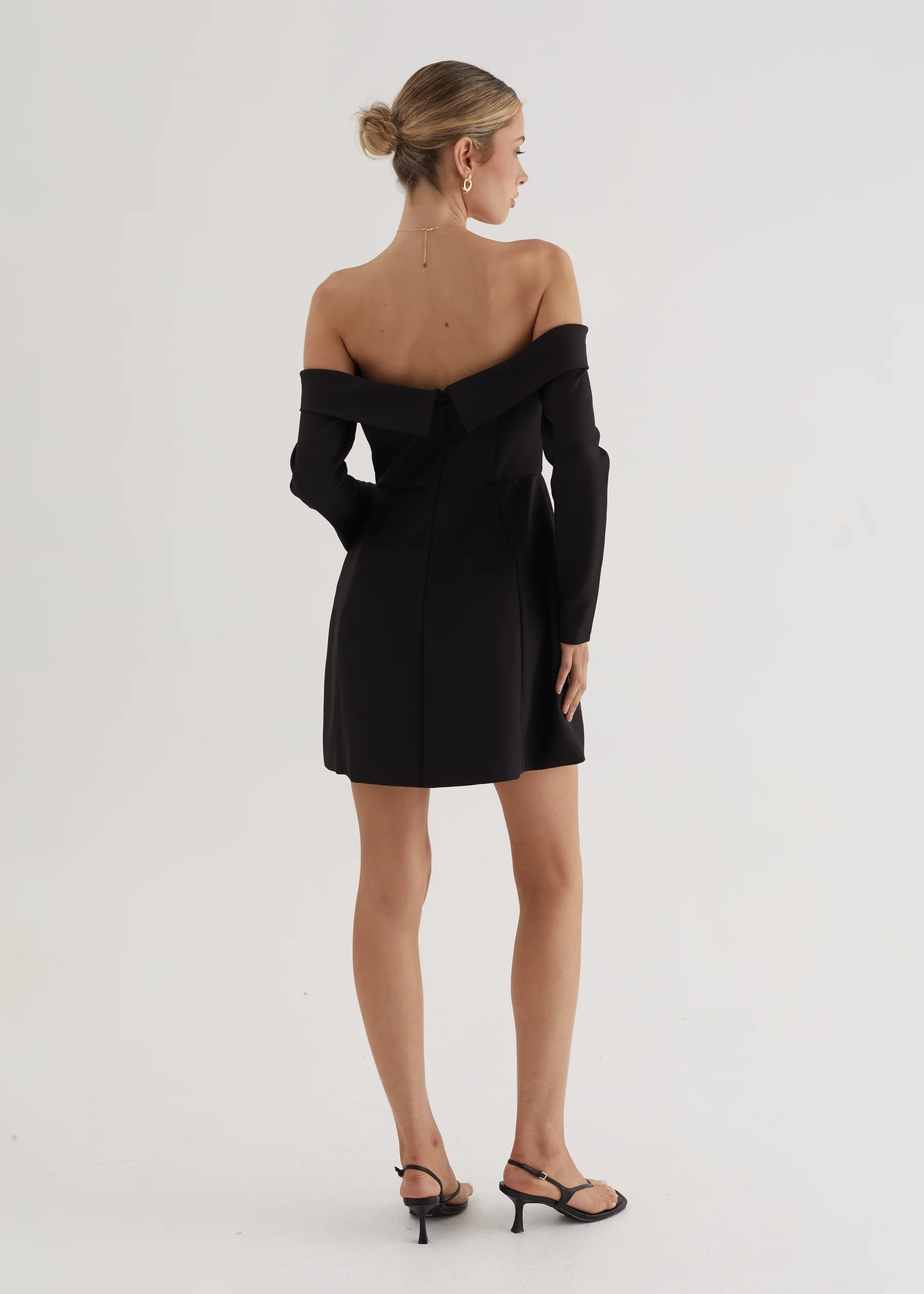 Santiago Off Shoulder Dress - Black - Image 6