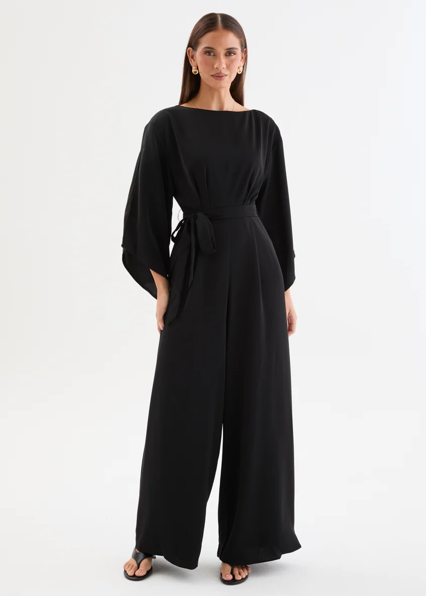 Savella Pantsuit with Tie - Black