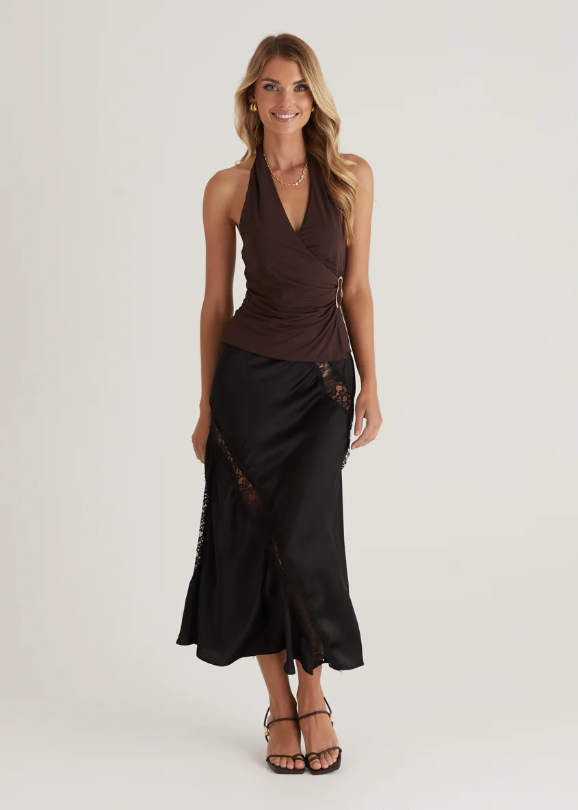 Selena Midi Skirt - Black - Image 3