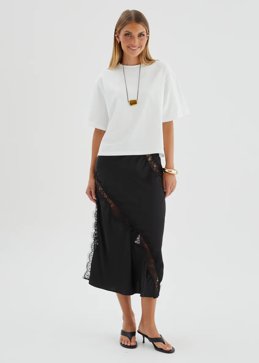 Selena Midi Skirt - Black - Image 4