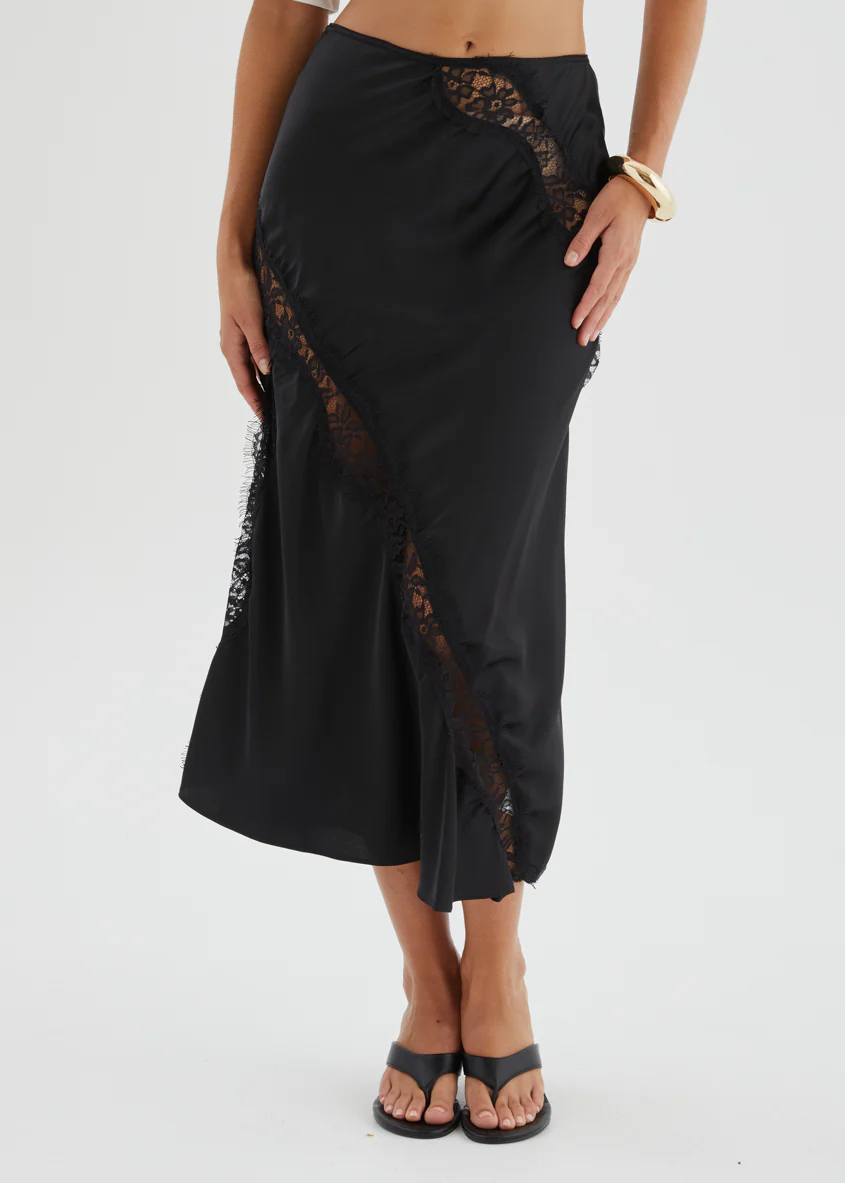 Selena Midi Skirt - Black - Image 6