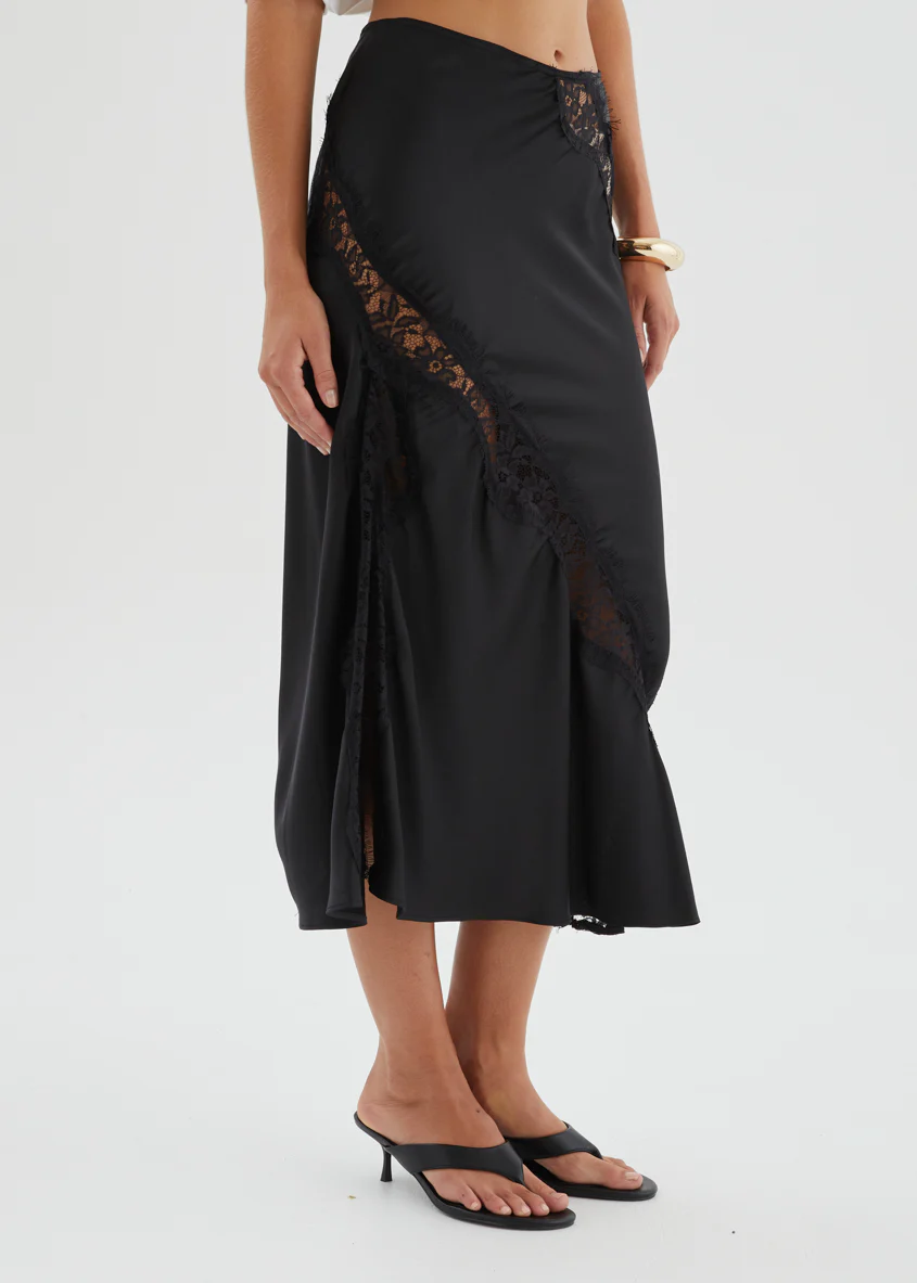 Selena Midi Skirt - Black - Image 8