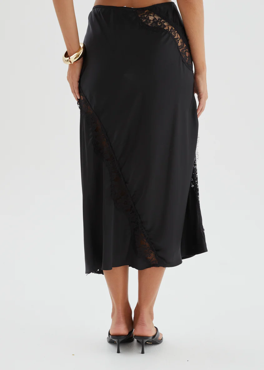Selena Midi Skirt - Black - Image 9