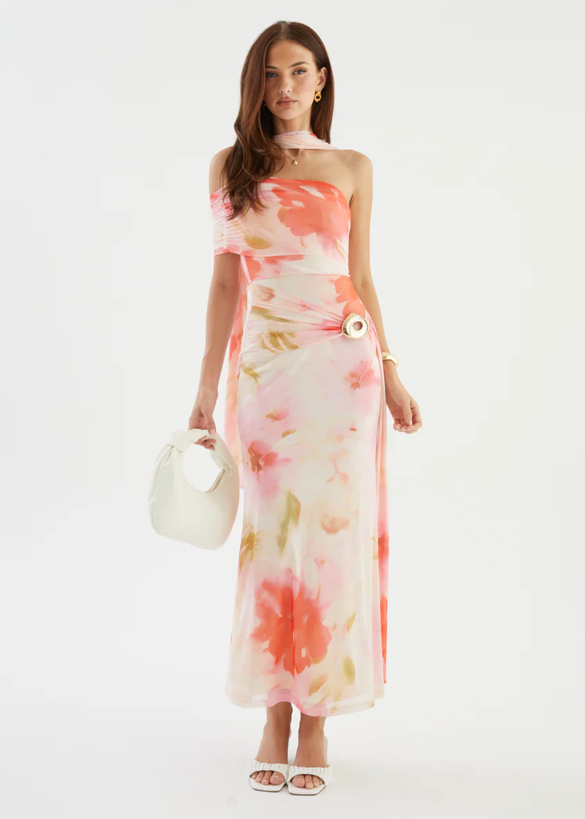 Shilah Mesh Maxi Dress - Blush Garden - Image 6