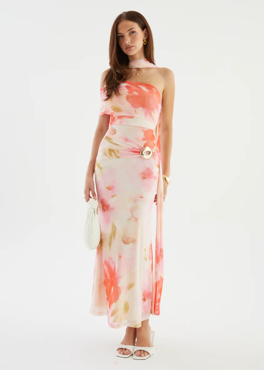 Shilah Mesh Maxi Dress - Blush Garden - Image 7