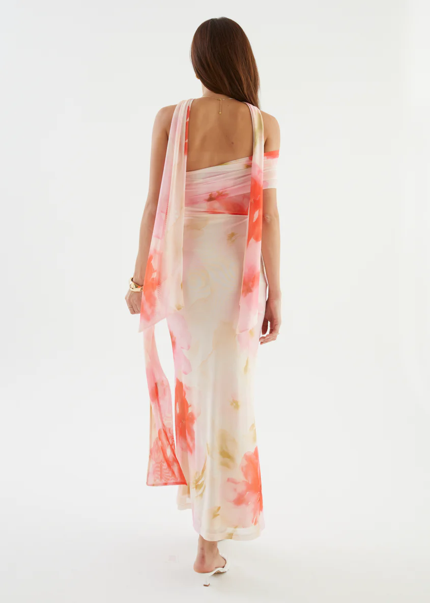 Shilah Mesh Maxi Dress - Blush Garden - Image 9