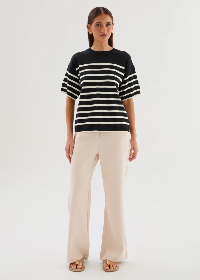 Shiloh Knit Top - Black Stripe - Image 5
