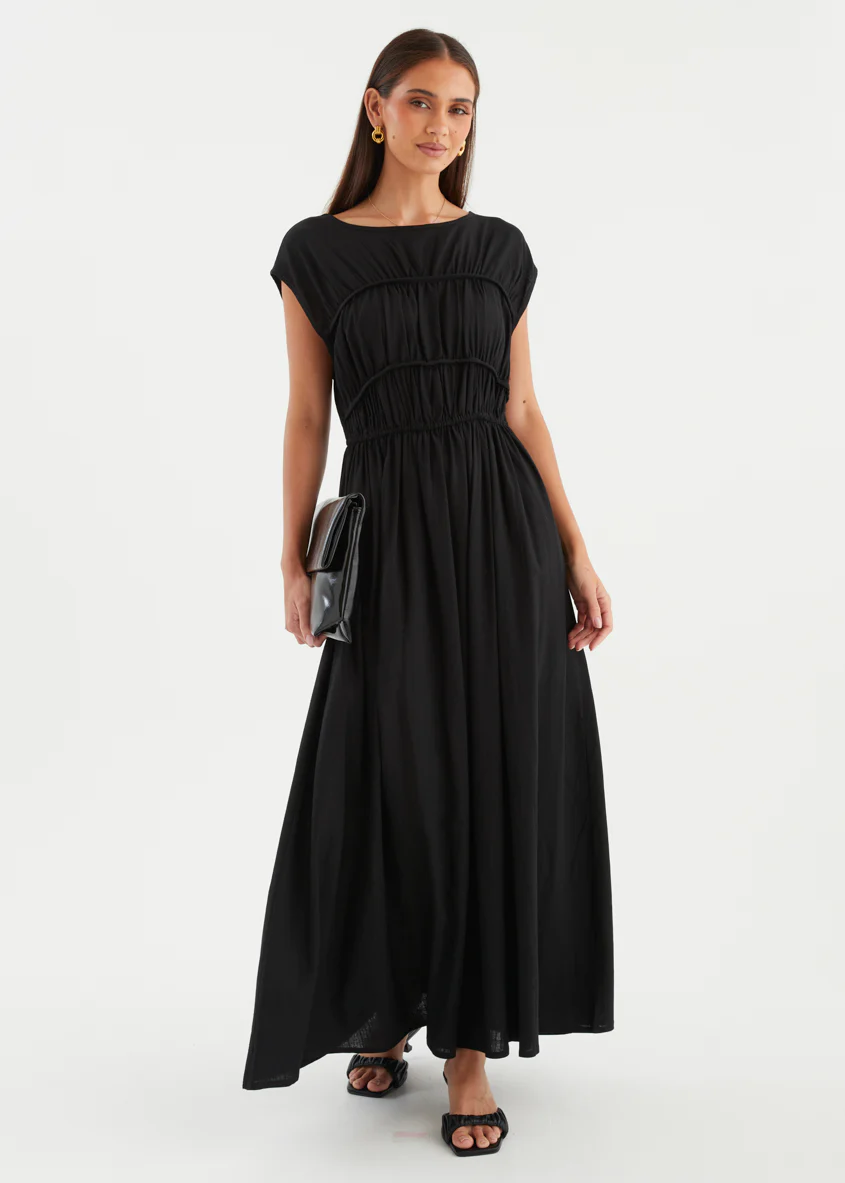 Shreya Midi Dress - Black - Image 5