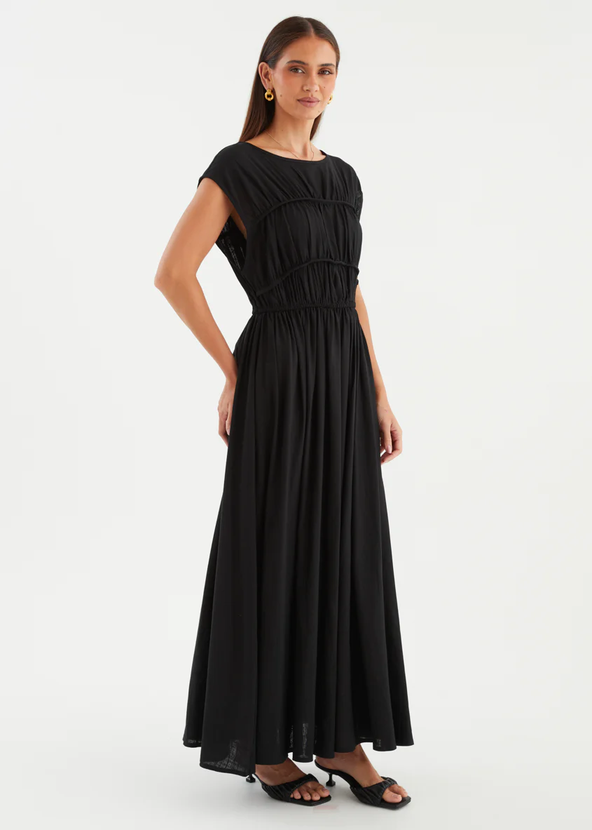 Shreya Midi Dress - Black - Image 7