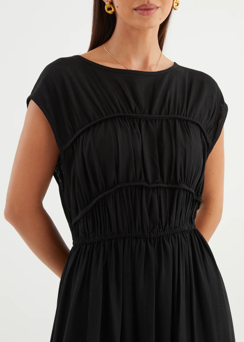 Shreya Midi Dress - Black - Image 9